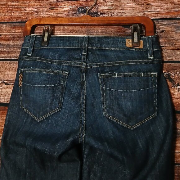Paige Jeans Size 26 Robertson Low Rise Relaxed Wide Leg Flare Dark Wash USA Made - Picture 5 of 9